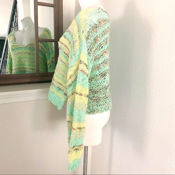 Free People Sugared Mint Lake Life V-Neck Pullover Size XS, New w/Tag - Picture 5 of 8